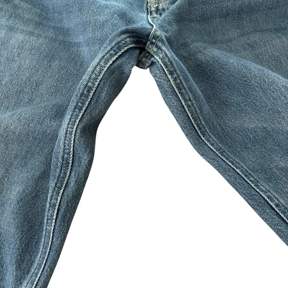 Free People Maggie Ripped Ankle Straight Leg Jeans In Sequoia Blue, Sz 32 - Picture 12 of 16